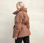 Women's Belted Puffer Coat – Quilted Longline Winter Parka