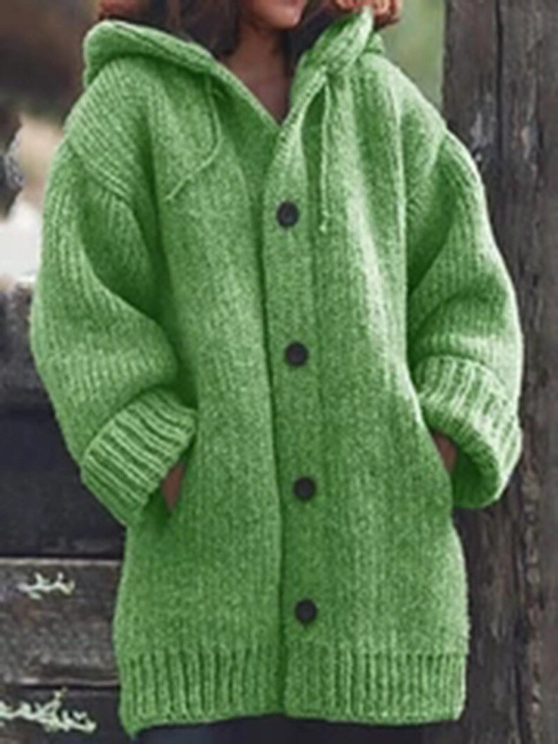 Women's Longline Hooded Cardigan – Loose Fit Open Front Cardigan