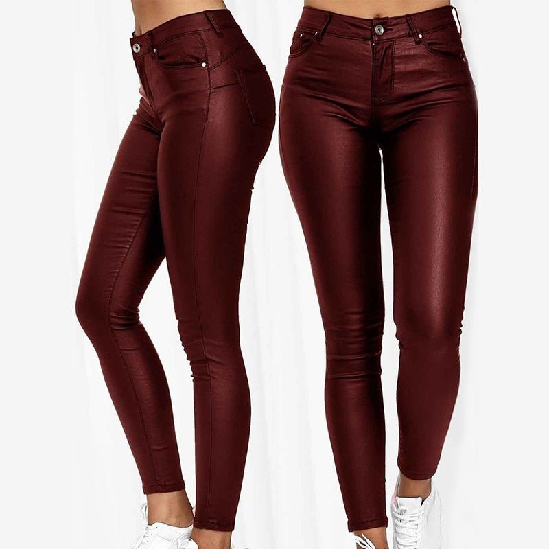 Women's High Waist Jeggings – Faux Leather Leggings