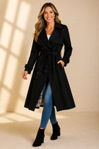 Women's Belted Overcoat – Double-Breasted Trench Coat