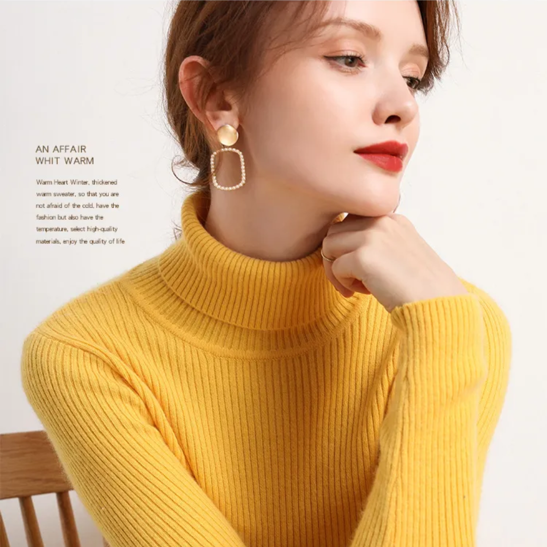 Women's Turtleneck Sweater – Classic Roll Neck Winter Sweater