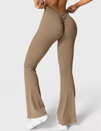 Women's Scrunch Flared Yoga Leggings – High Waist Seamless Leggings