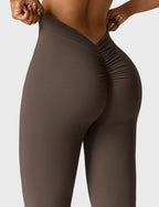 Women's Scrunch Flared Yoga Leggings – High Waist Seamless Leggings