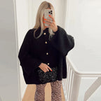Women's Oversized Long Vest – Gold Button Relaxed Fit Vest