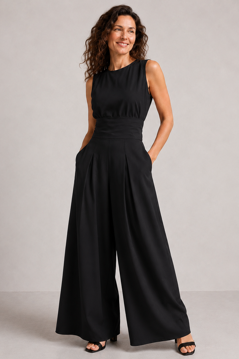 Women's Wide Leg Pants Set – Sleeveless Summer Set